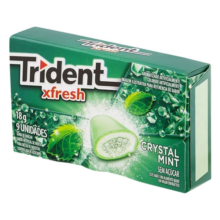 Chiclete Trident Clutch Crystal Mint 18g