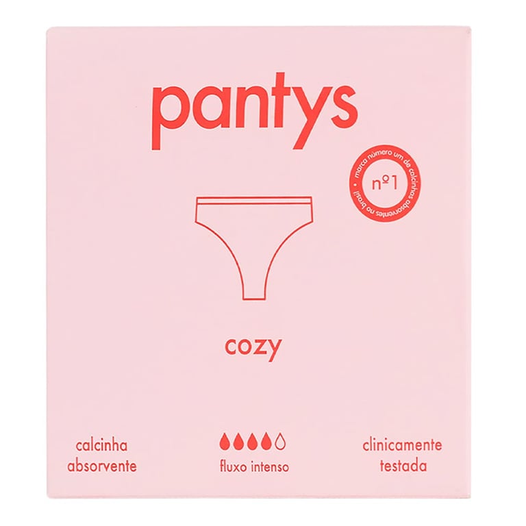 Calcinha Absorvente Pantys Cozy Reutilizável Tamanho P Fluxo Intenso 1 Unidade