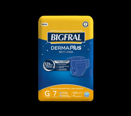 Fralda Geriátrica Bigfral Derma Plus Noturna G 7 unidades