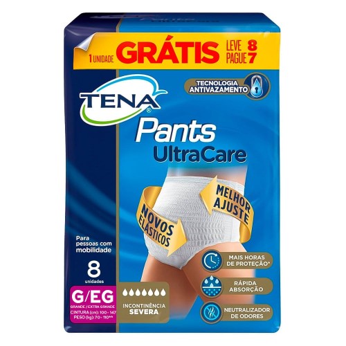 Fralda Geriátrica Tena Pants Roupa Íntima Descartável Tamanho G/EG Leve 8 Pague 7