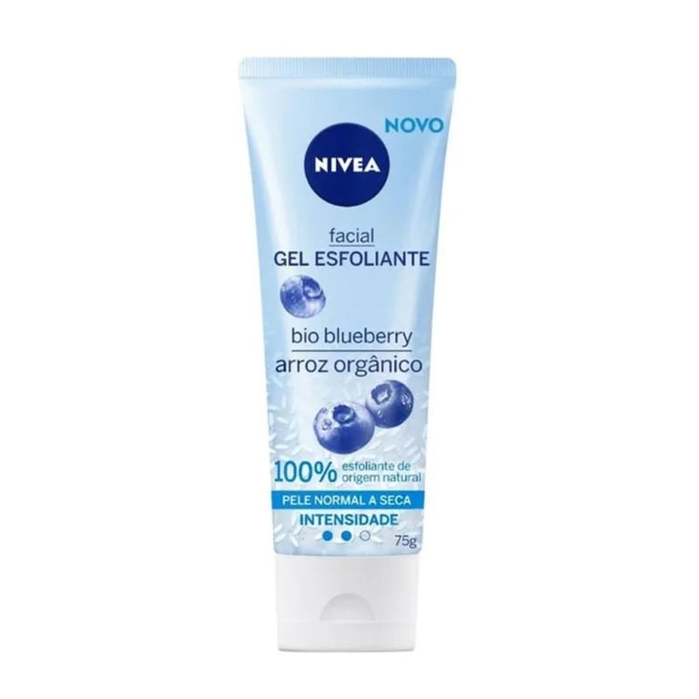 Gel Esfoliante Facial Nivea Bio Blueberry Arroz Orgânico 75ml