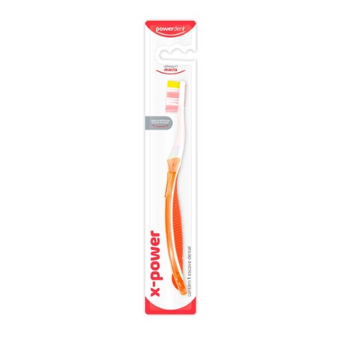 Escova de Dente Powerdent X-Power Macia com 1 Unidade