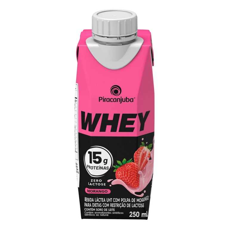 Bebida Proteica Piracanjuba Whey 15g Morango 250ml