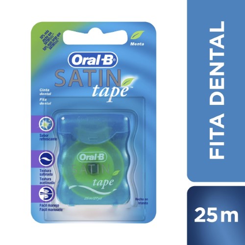 Fio Dental Oral B Satintape 25M - Oral B Satinfloss