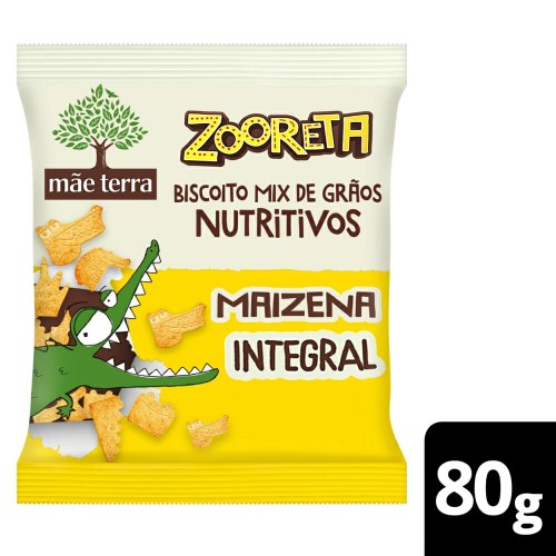 Biscoito Vegano Integral Mãe Terra Zooreta Maizena 80g