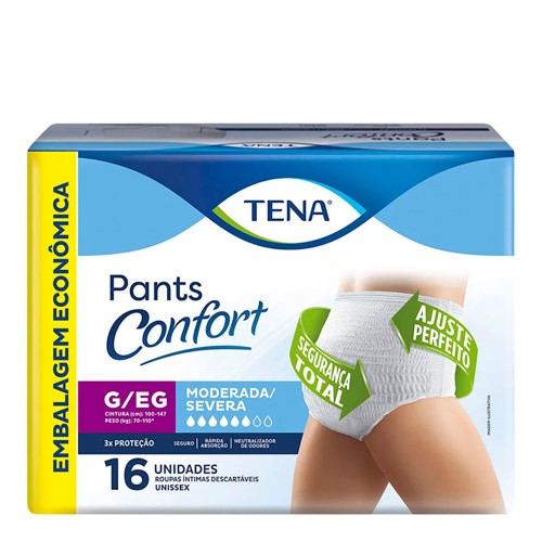 Roupa Íntima Descartável Tena Pants G/EG 16 Unidades