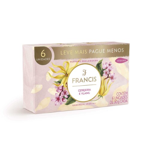 Sabonete Francis Clássico Cerejeira e Ylang Promopack 6 unidades 90g cada