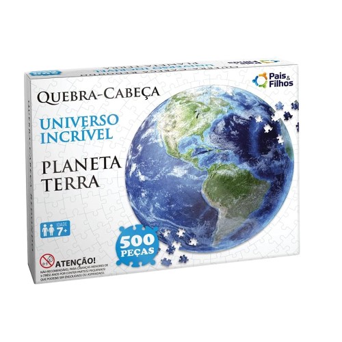 Quebra Cabeça Redondo Pais & Filhos Planeta Terra 500 Peças