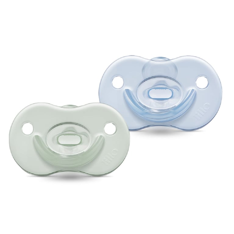 Conjunto De Chupetas Lillo Soft Calming Dia E Noite Silicone 0 A 6 Meses Azul