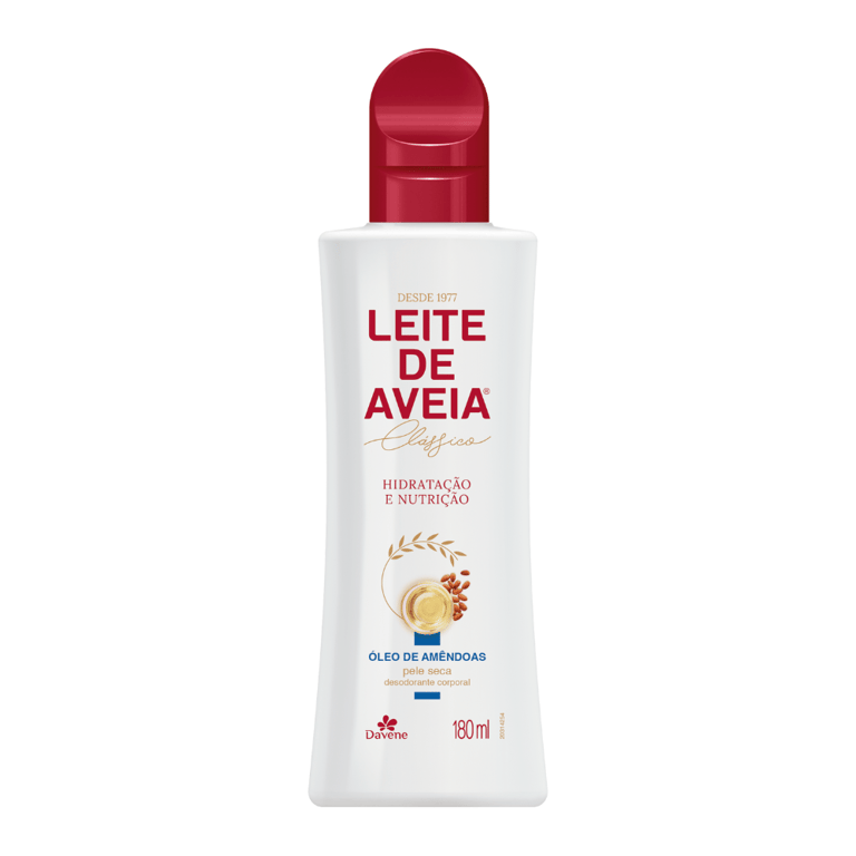 Loção Hidratante Davene Leite de Aveia Clássico Pele Seca óleo de amêndoas com 180mL