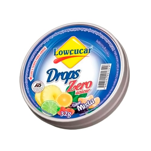 Drops Lowçucar Sabor Mista Zero Açúcar com 32g