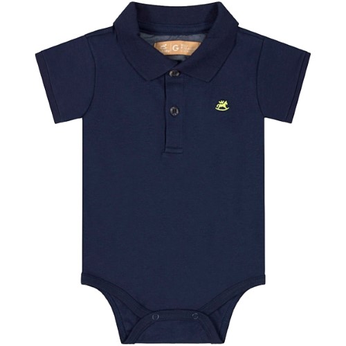 Body Polo para bebê em suedine Marinho - Up Baby