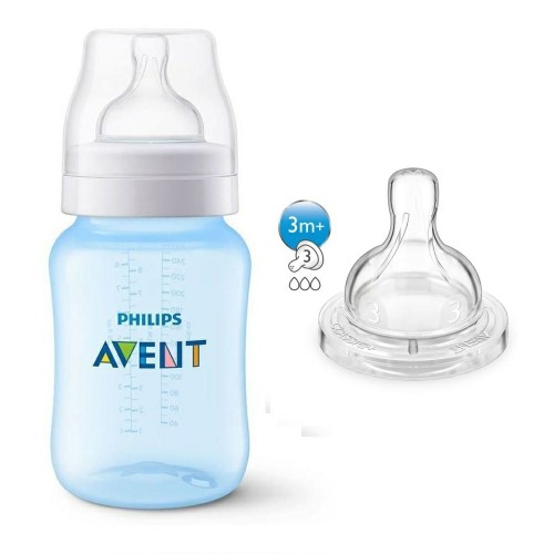 Kit Duplo Mamadeira Anti-Colic Transparente 260ml Philips Avent