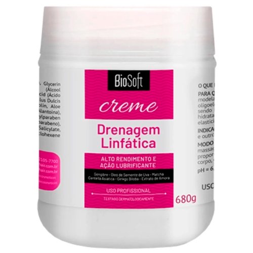 Creme Para Massagem Bio Soft Corporal Drenagem Linfática 680g