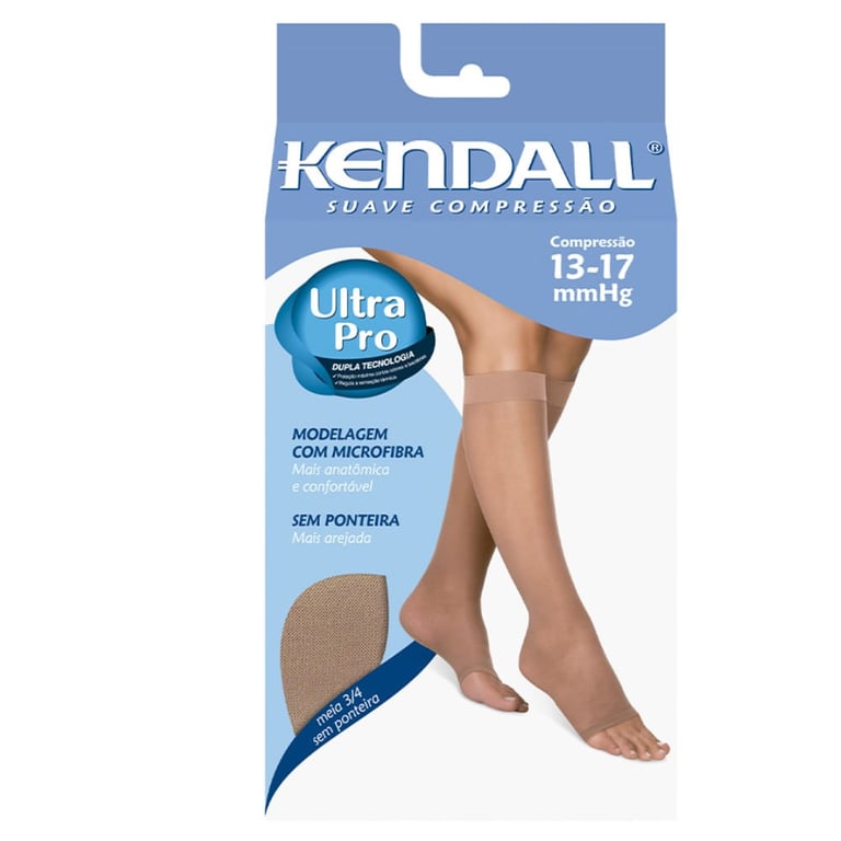 Meia Elástica 3/4 Kendall Feminina Suave Compressão Cor Mel Gg 13-17mmHg Ref. 412277 - 1 Par