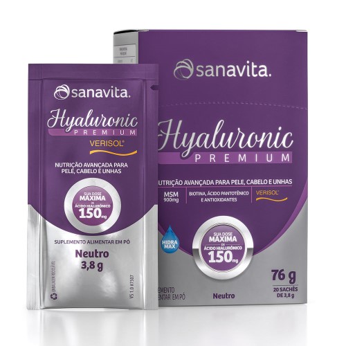 Suplemento Alimentar Em Pó Sanavita Hyaluronic Premium 20 Sachês De 3,8g