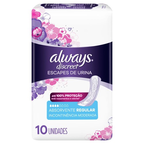 Absorvente Always Discreet Escapes de Urina 10 Unidades