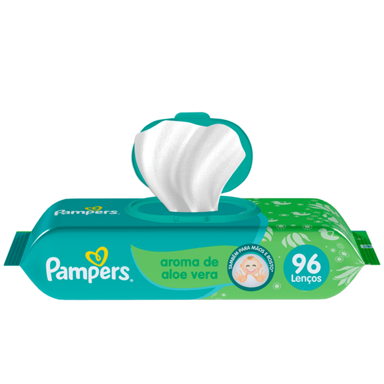 Lenços Umedecidos Pampers Aloe Vera 96 Unidades