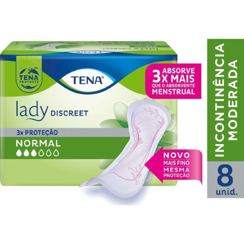 Absorvente para Incontinência Urinária Moderada Tena Lady Discreet Normal 8 unidades