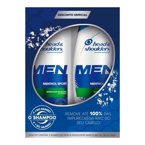 Shampoo Head & Shoulders Men Menthol Sport 2 Unidades de 200ml cada