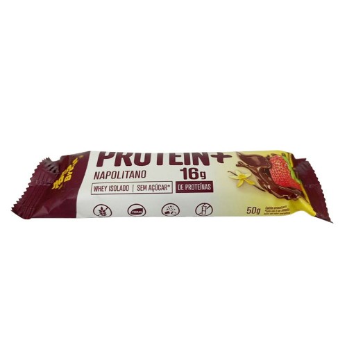 Barra de Proteína Protein+ Banana Brasil com 16g de Proteína Sabor Napolitano Zero Açúcar 50g