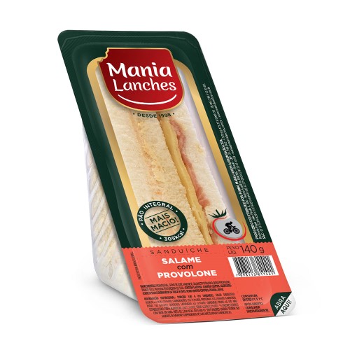 Sanduíche Mania Lanches Natural Light Salame Provolone