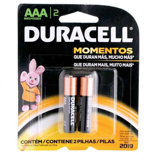 Pilha Duracell Palito AAA 2 unidades