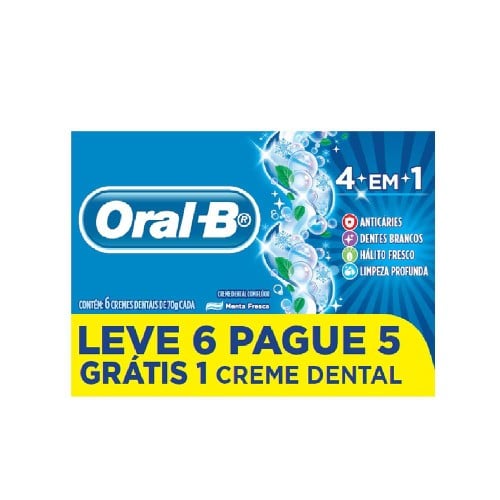 Creme Dental Oral-b 4 Em 1 Menta 6 unidades de 70g