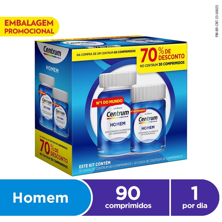 Centrum Essentials Homem 60 Comprimidos Revestidos e Ganhe 70% de Desconto no Centrum Essentials Homem 30 Comprimidos Revestidos