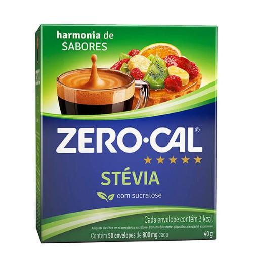 Adoçante Zero Cal Stevia Pó 50 Env - Zero Cal