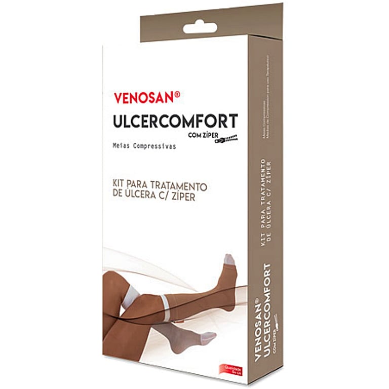 Kit De Meias Para Úlceras Ulcercomfort Venosan - Com Zíper - Longa - Tam Xg