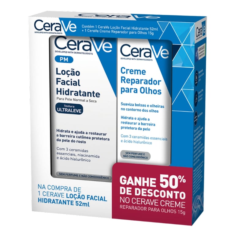 Cerave Kit – Loção Hidratante + Creme Reparador para Olhos