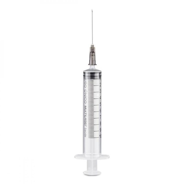 Seringa Luer Slip 10ml - Com Agulha - Cx com 100UN - Multilaser Saúde - HC452