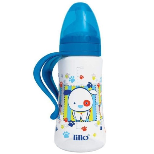 Mamadeira Lillo Design Bico de Silicone Ortodôntico 6+ Meses Azul 300ml