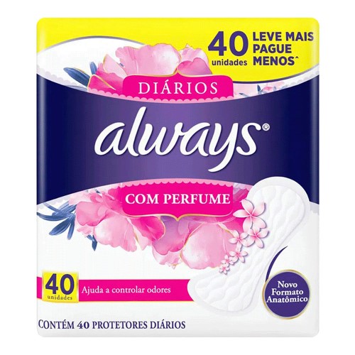 Protetor Diário Always com Perfume com 40 unidades