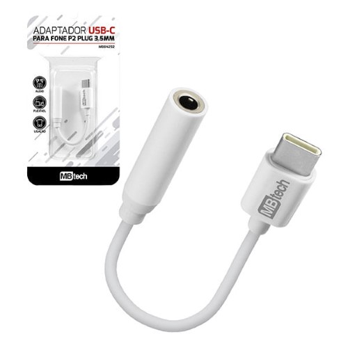 Adaptador Tipo C P2 Mb Tech Branco