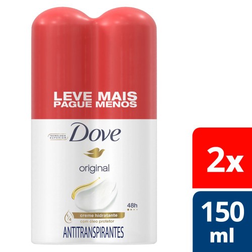 Desodorante Dove Original Aerosol 50% de Desconto na Segunda Unidade de 150ml cada