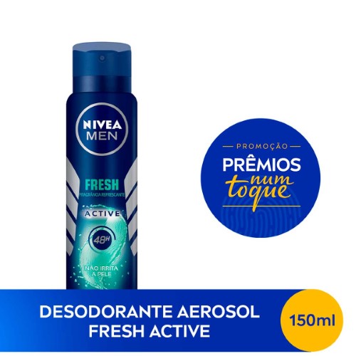 Desodorante Nivea Men Fresh Active 48h Antitranspirante Masculino Aerosol 150ml