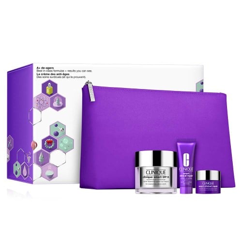 Clinique Smart Clinical Repair Kit – Hidratante Facial FPS15 Pele Seca a Mista + Sérum Anti-Idade + Creme Anti-Idade para Área dos Olhos