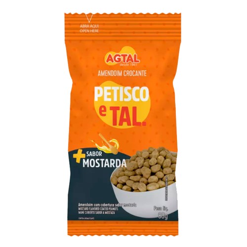 Amendoim Petisco e Tal Mostarda Agtal 80g