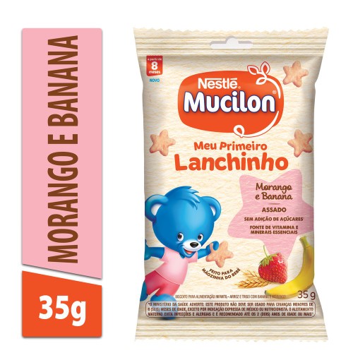 Biscoito Mucilon Snack Morango e Banana 35g