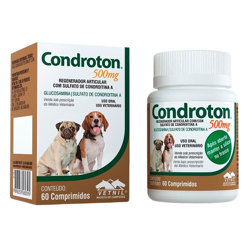 Condroton 500mg Uso Veterinário com 60 Comprimidos