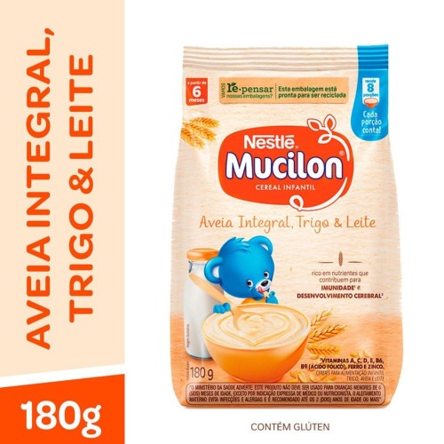 Cereal Infantil Mucilon Aveia,Trigo & Leite 180g