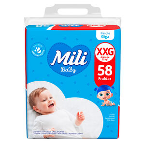 Fralda Infantil Mili Baby Giga XXG 58 Unidades