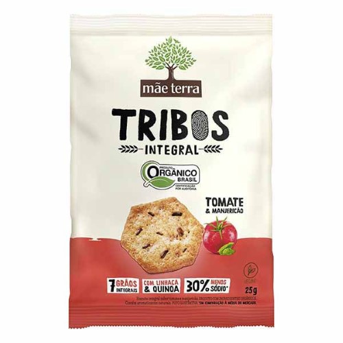 Biscoito Integral e Orgânico Tribos Sabor Tomate e Manjericão 25g