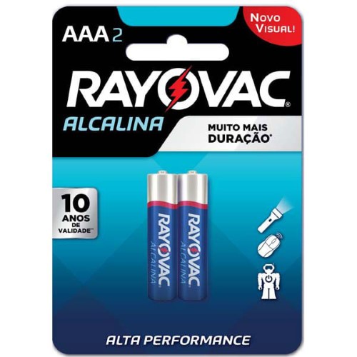 Pilha Rayovac AAA Alcalina com 2 Unidades