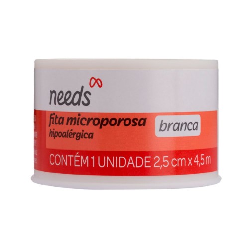 Fita Microporosa Needs Branca 2,5cm x 4,5m