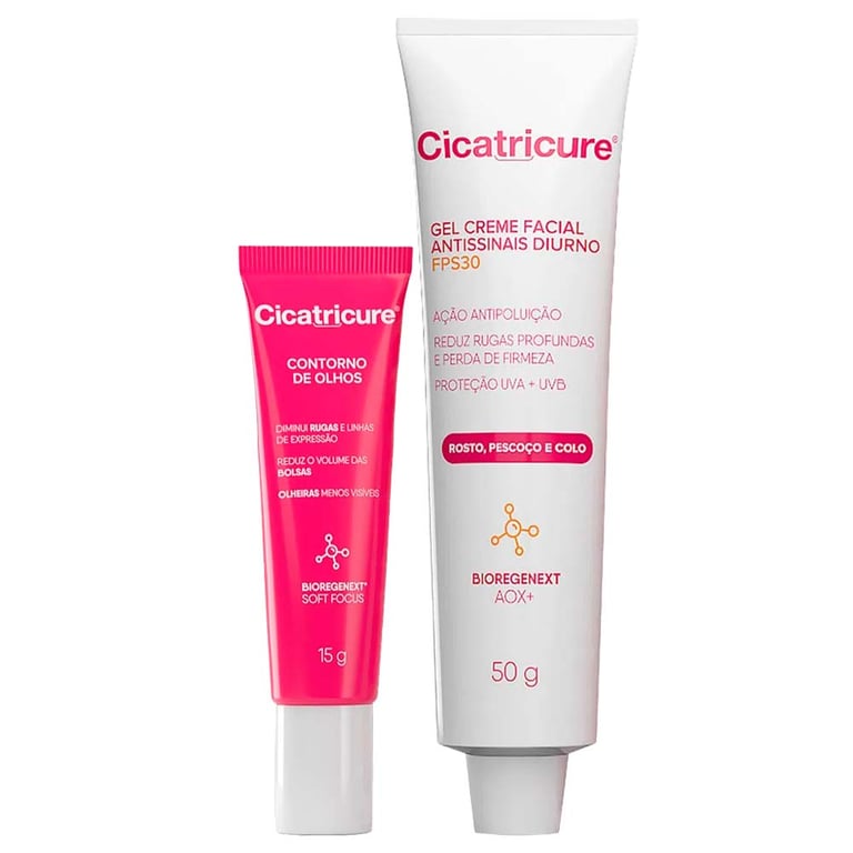 Cicatricure Kit – Creme Facial Antissinais FPS30 + Rejuvenescedor para Olhos