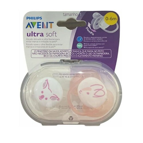 Chupeta Ultra Soft Decorada Philips Avent - SCF222/04 - Branco