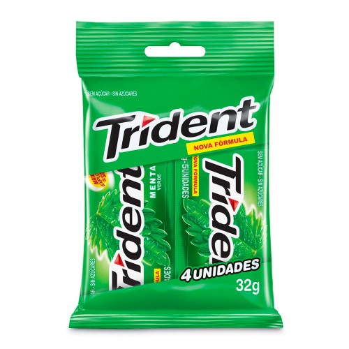 Goma de Mascar Trident Menta 32g com 4 Unidades